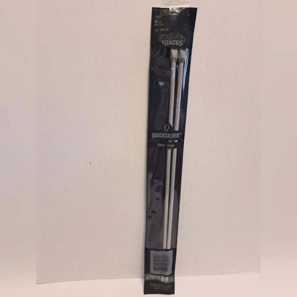 Susan Bates Quicksilver Knitting needles size 9 (5.5mm) J 14.25" long